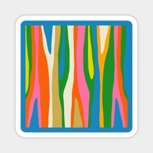 Colorful Abstract Wild Stripes Modern Retro Maximalist Pattern Magnet