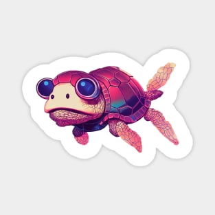 Turtle Artistic Synthwave Style Magnet