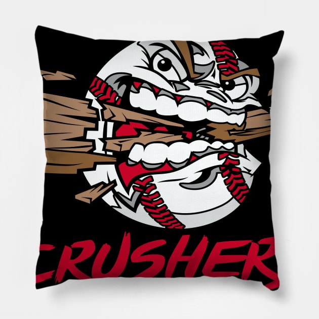 Crushers Baseball Logo Pillow by DavesTees