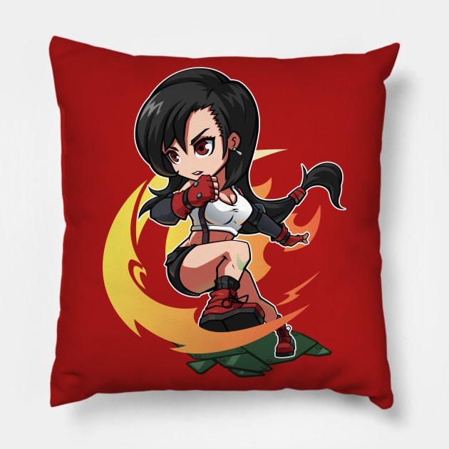 Tifa Flaming Kick Pillow by Xar623