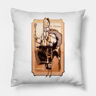 St Nick v Krampus Pillow