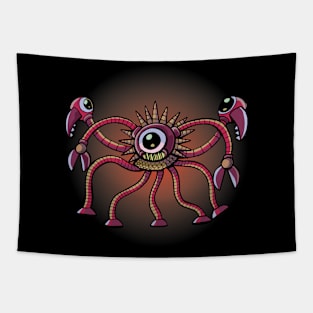 one-eyed mechanical spider Tapestry