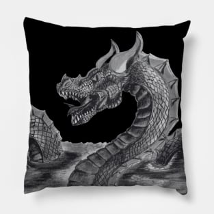 Black and White Dragon Pillow