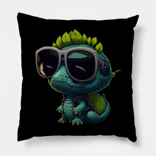 Chameleon with Sunglasses Pillow