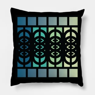 “Dimensional Cloning” - V.5 Blue/Green - (Geometric Art) (Dimensions) - Doc Labs Pillow