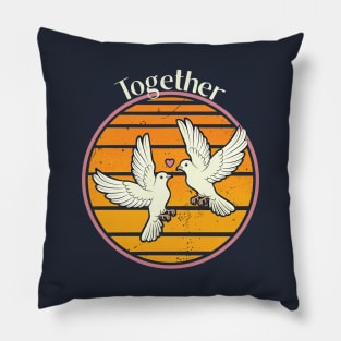 Romantic Lovebirds Together Romance Valentine's Day Pillow