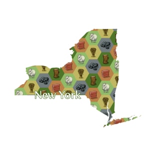 New York State Map Board Games T-Shirt