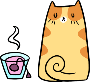 Hot Tea Kitty Magnet