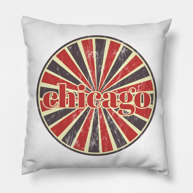 retro chicago Pillow by DinoZard