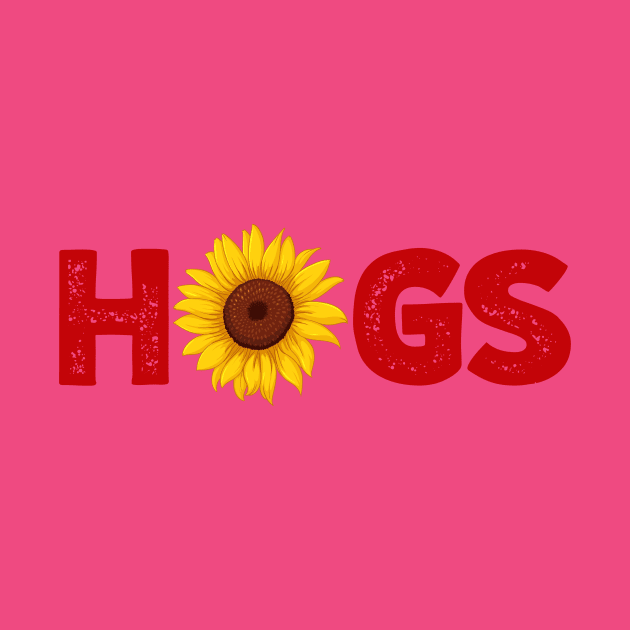 Hogs with Sun Flower Design by Arkansas Shop