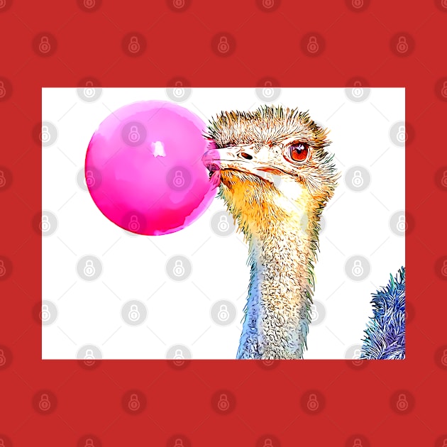 Ostrich with Bubblegum by danieljanda
