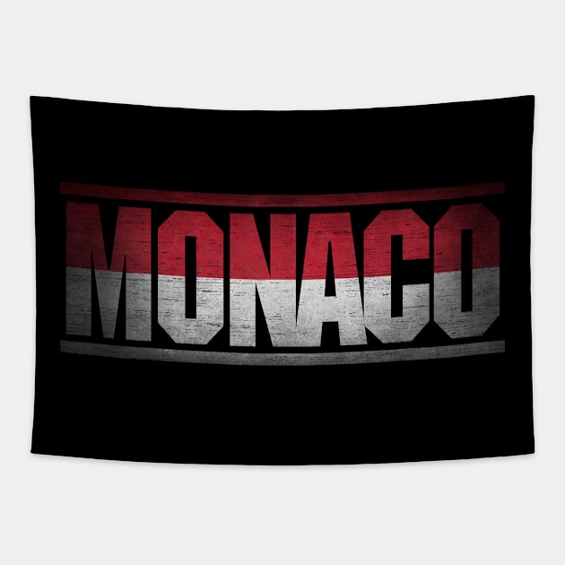 Monaco Retro Flag for Men Women Monaco National Pride Tapestry by Henry jonh