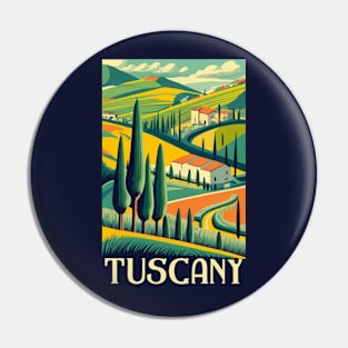 A Vintage Travel Art of Tuscany - Italy Pin