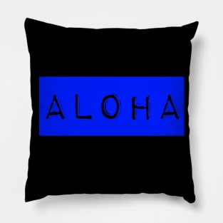 Aloha Label Maker (blue) by Hawaii Nei All Day Pillow