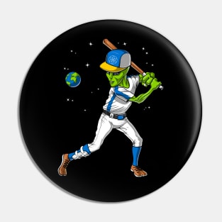 Space Alien Baseball Player Pin