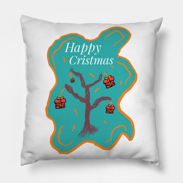 Happy Cristmas Pillow by Aisiiyan