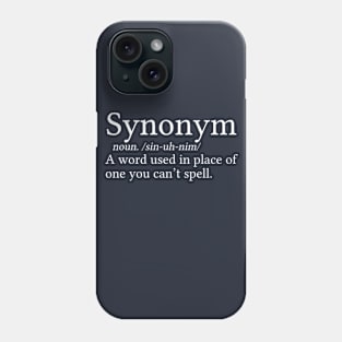 Funny English Teacher Gift Synonym Definition Phone Case