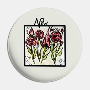 New York Rose Scape Pin