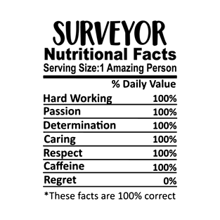 Surveyor Nutrition Facts Funny T-Shirt