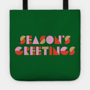 Cute Pink Seasons Greetings Christmas Tote