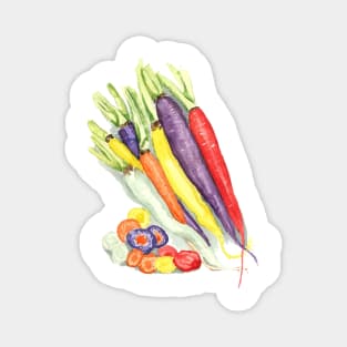 Rainbow Heirloom Carrots Magnet