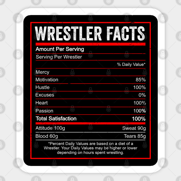 Wrestling Nutrition Facts Wrestler Gift - Wrestling - Sticker