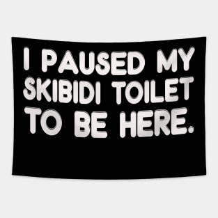 I Paused My Skibidi Toilet to be Here Tapestry