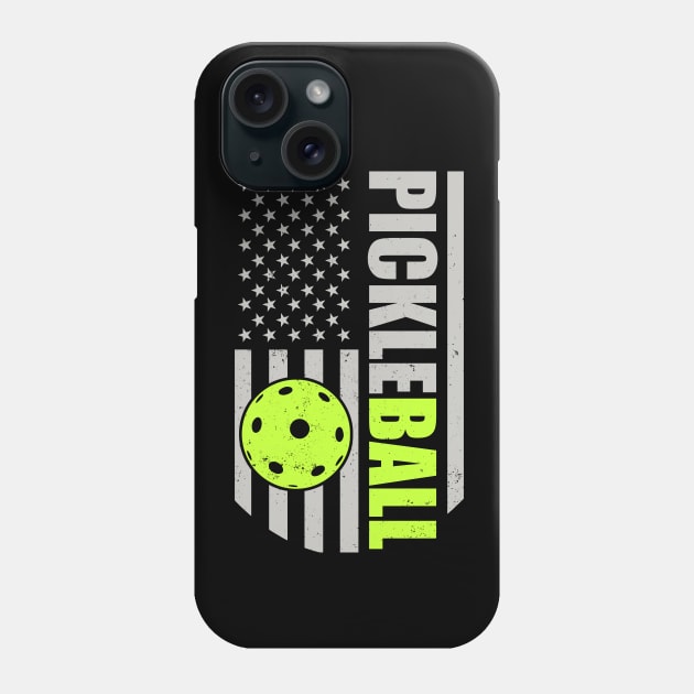 Pickleball Flag Word Art Phone Case by She Gets Creative