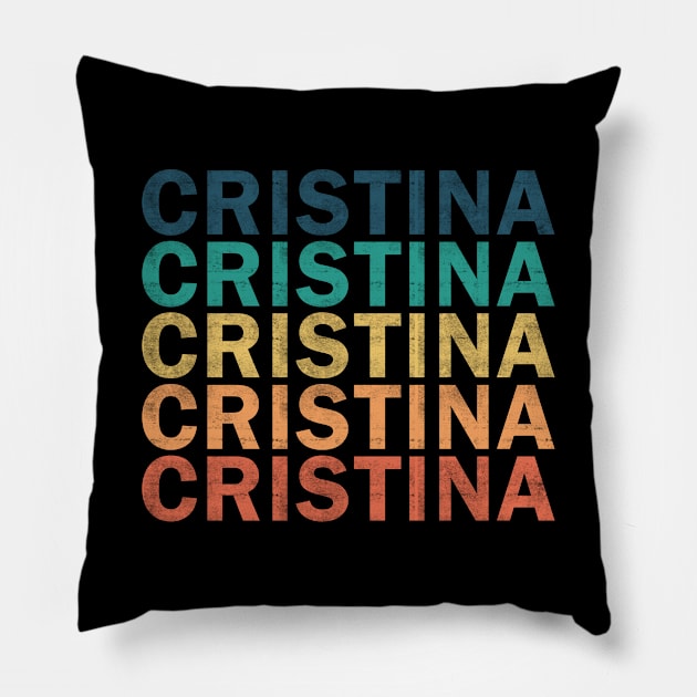 Cristina Name T Shirt - Cristina Vintage Retro Name Gift Item Tee Pillow by henrietacharthadfield