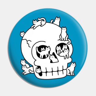 Skull is Full of Cats Doodle Pin