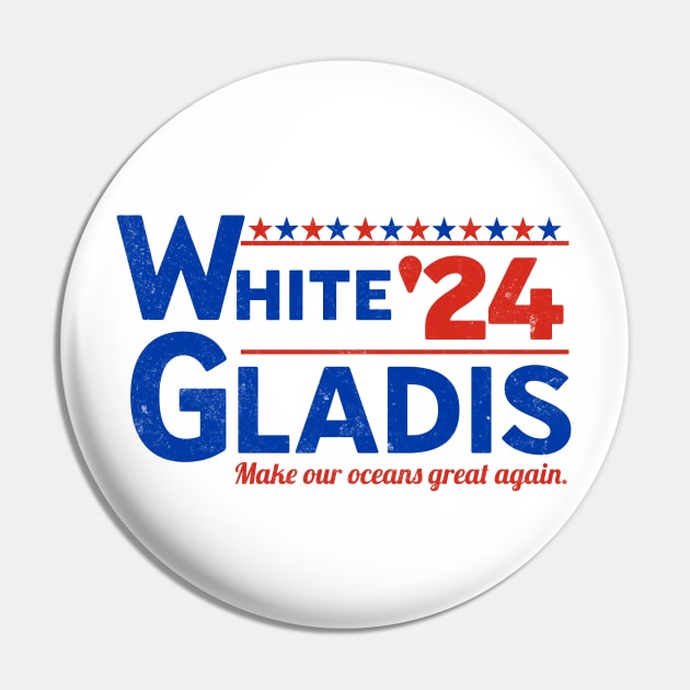 White Gladis for President Pin by Unified by Design