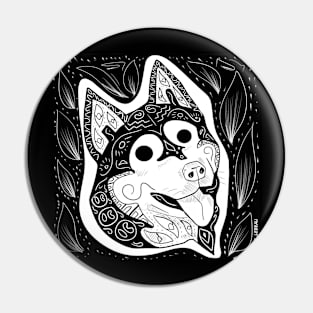 kawaii winter dog wolf ecopop Pin