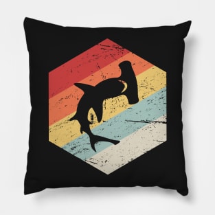 Retro Vintage Hammerhead Shark Icon Pillow