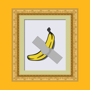 Duct Taped Banana Framed On Wall T-Shirt