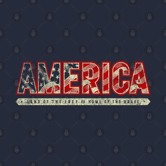 American Flag - Land of the Free and Home of the Brave by 461VeteranClothingCo