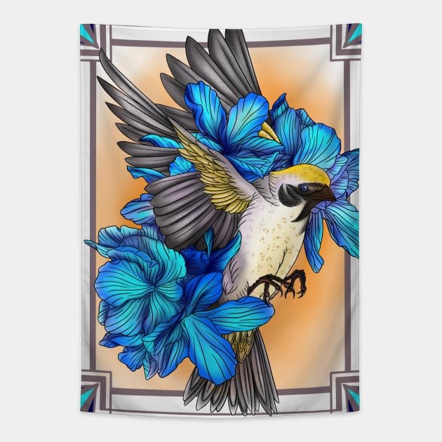 Gold Winged Warbler Tapestry by DarkHorseBailey