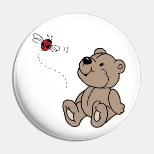 Teddy Bear and Ladybug Pin