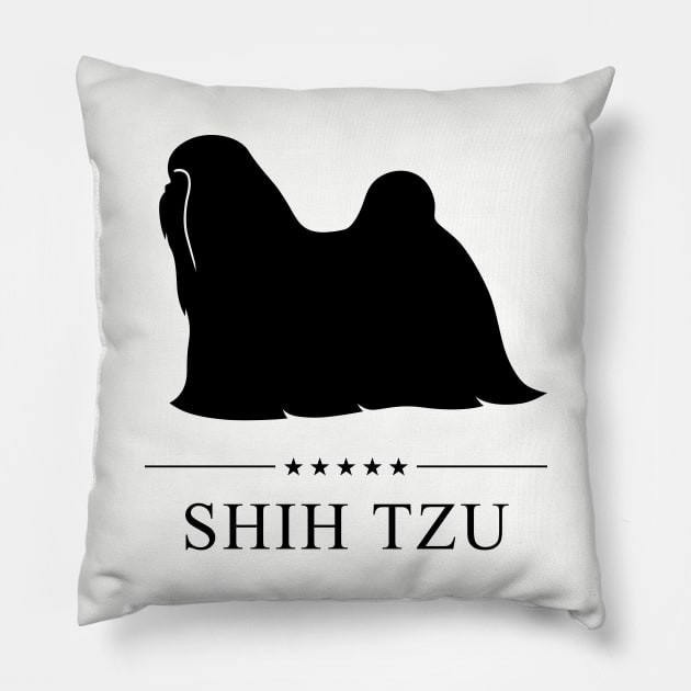 Shih Tzu Black Silhouette Pillow by millersye