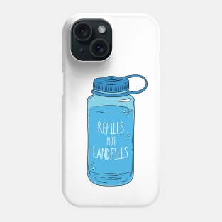 Refills not Landfills Water Bottle Phone Case