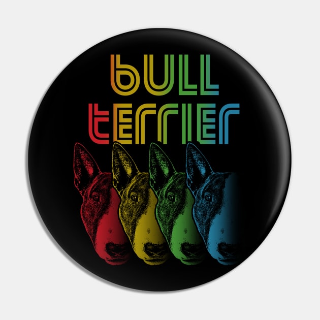 Cool Retro Groovy Bull Terrier Dog Pin by Madfido