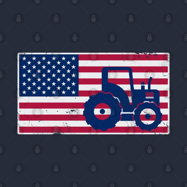 American Flag Farmer Farm Farming USA Patriotic by E