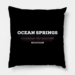 Ocean Springs Mississippi USA Vintage Pillow