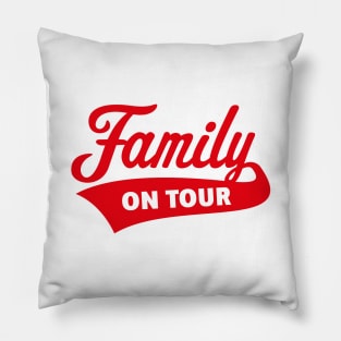 Family On Tour (Family Vacation / Red) Pillow