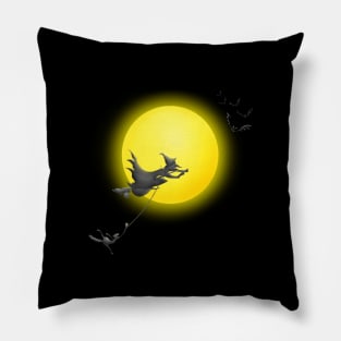 Modern witches fly hoovers Pillow