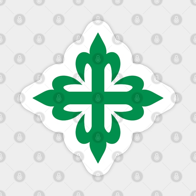 Flowered cross (green) Magnet by PabloDeChenez