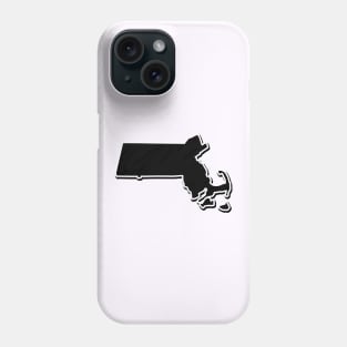 Black Massachusetts Outline Phone Case