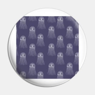 jellyfish aloha print pattern hawaii dark purple and white Pin