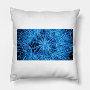 onion seed head in glowing blue style Pillow