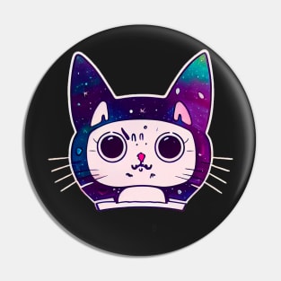 Cat cute sticker styles Galaxy Pin