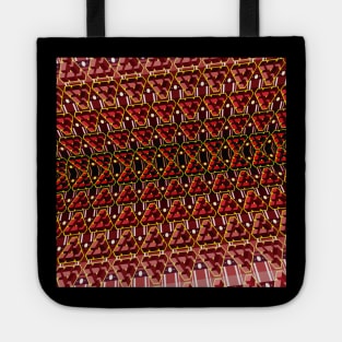 Red Optical Illusion Mosaic Tote